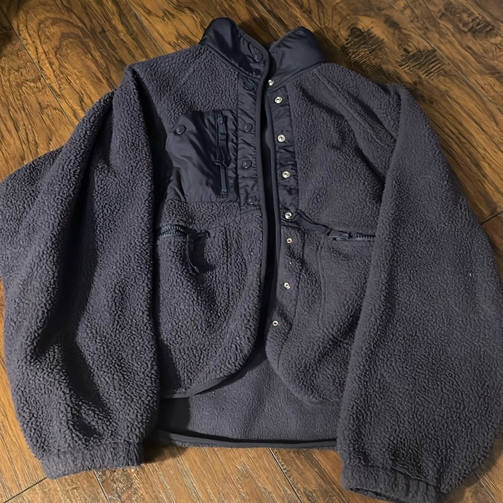 free people hit the slopes navy button jacket